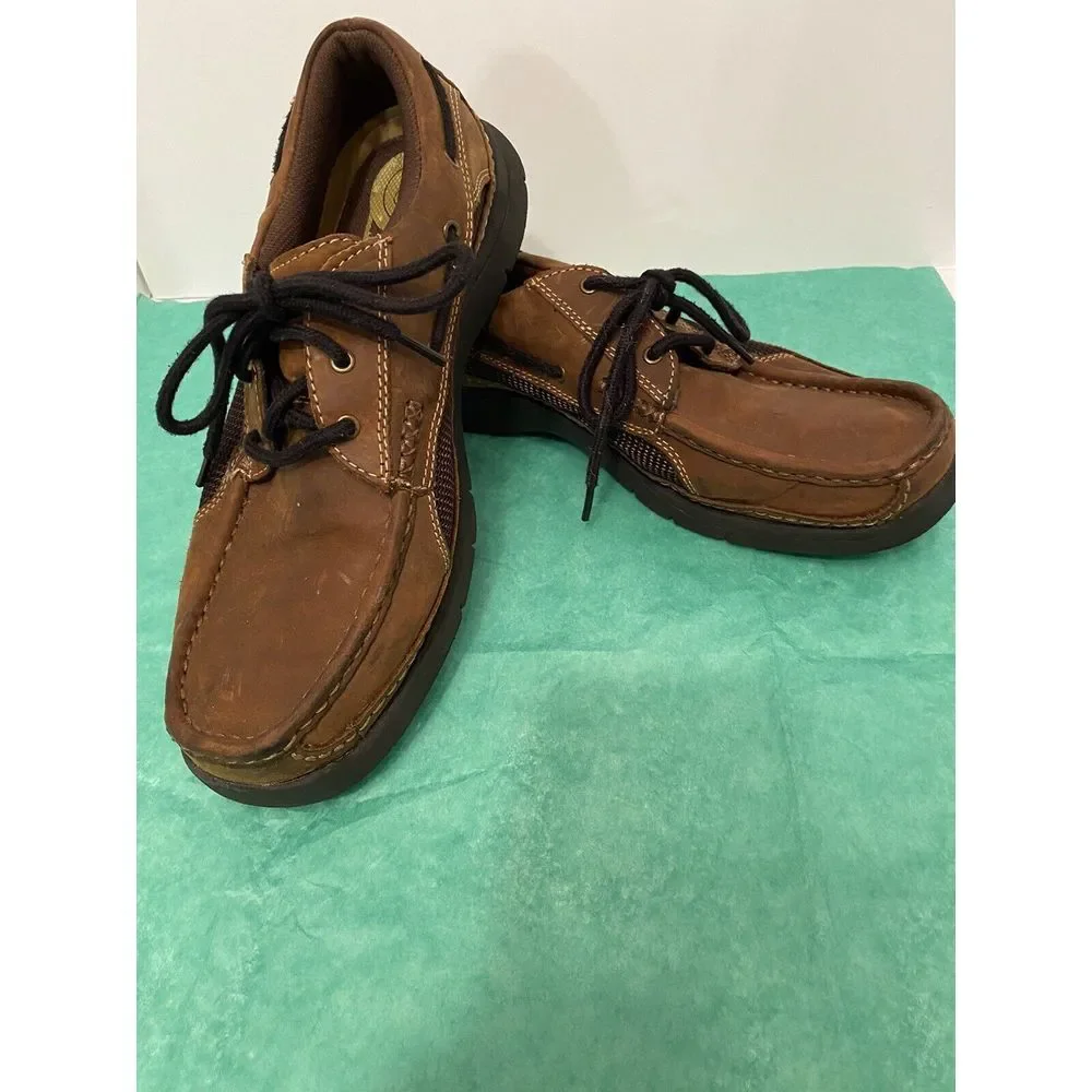 Skechersmen's lace up brown leather loafers Boat shoes Size‎ 9 top siders